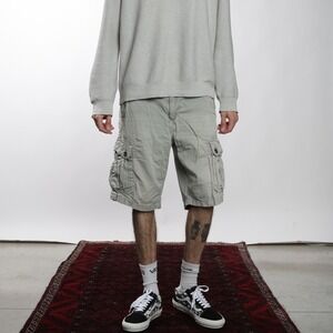 American Eagle Outfitters Men's Cargo Shorts Light Green Size 33 Utility Pockets